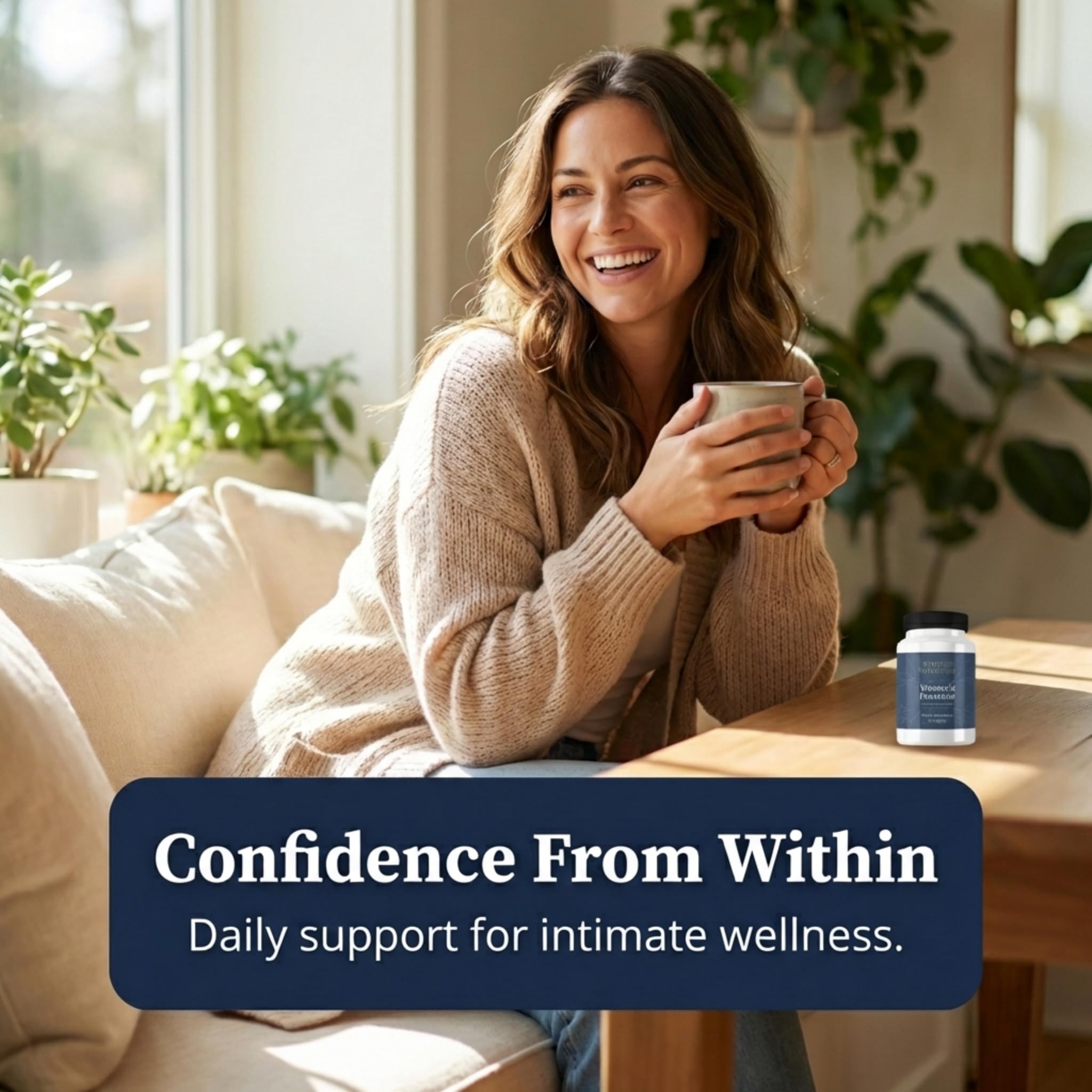 Rooted Intuition Women's Probiotic vegan capsules and allergy-friendly branding