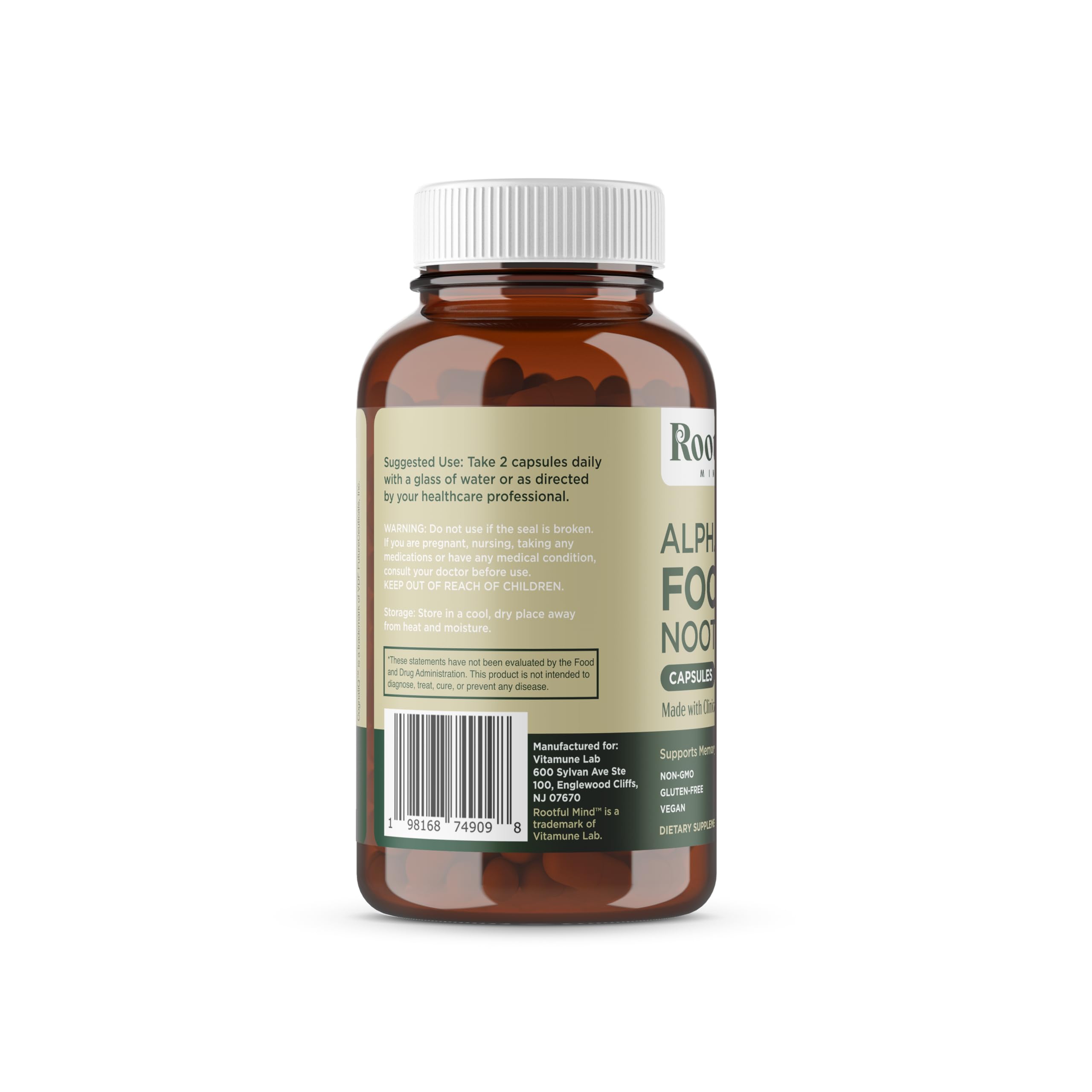 Rootful Mind Alpha Focus daily use shot invites consistent routine for cognitive support.
