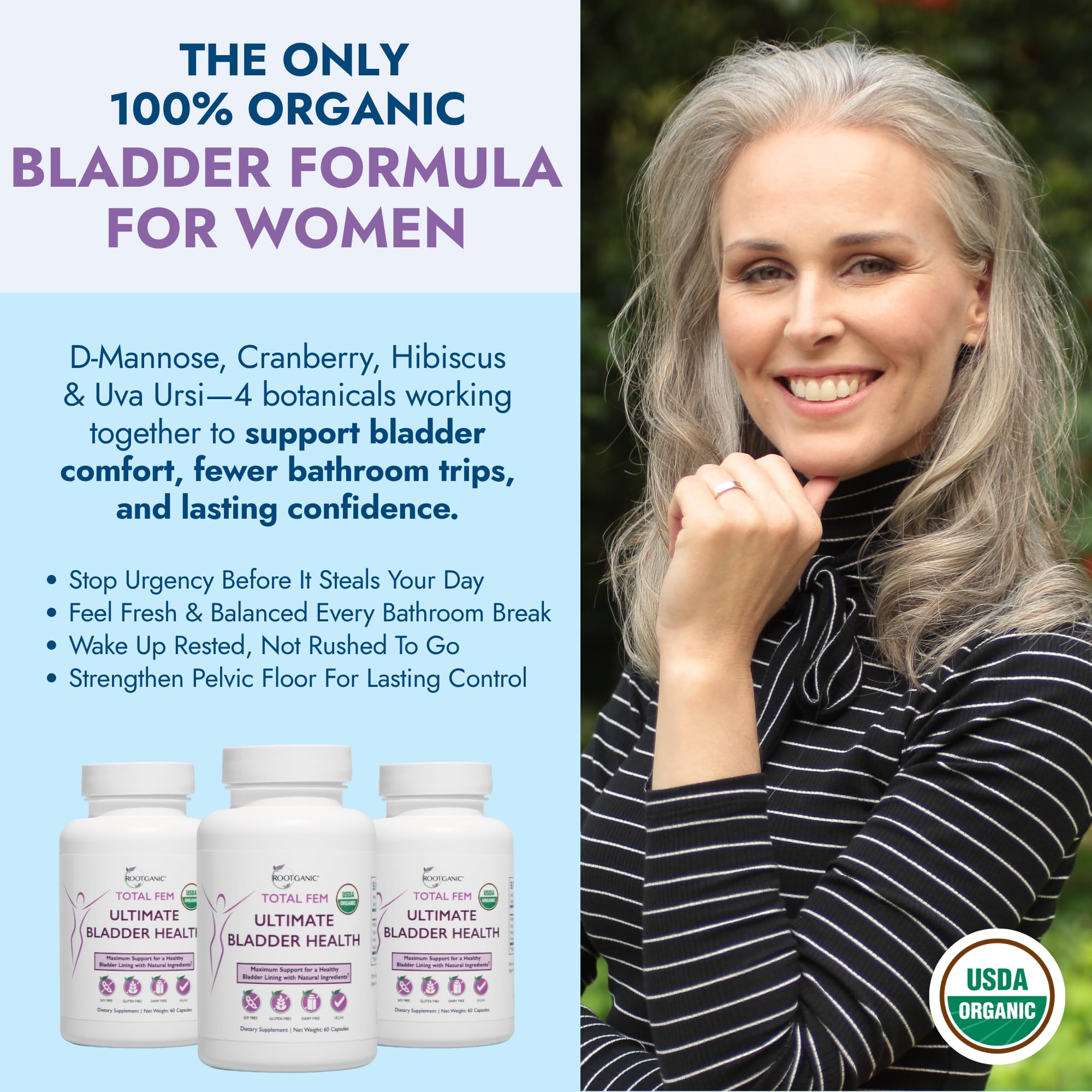 Total Fem cranberry label detail showcases natural cranberry for urinary tract support.