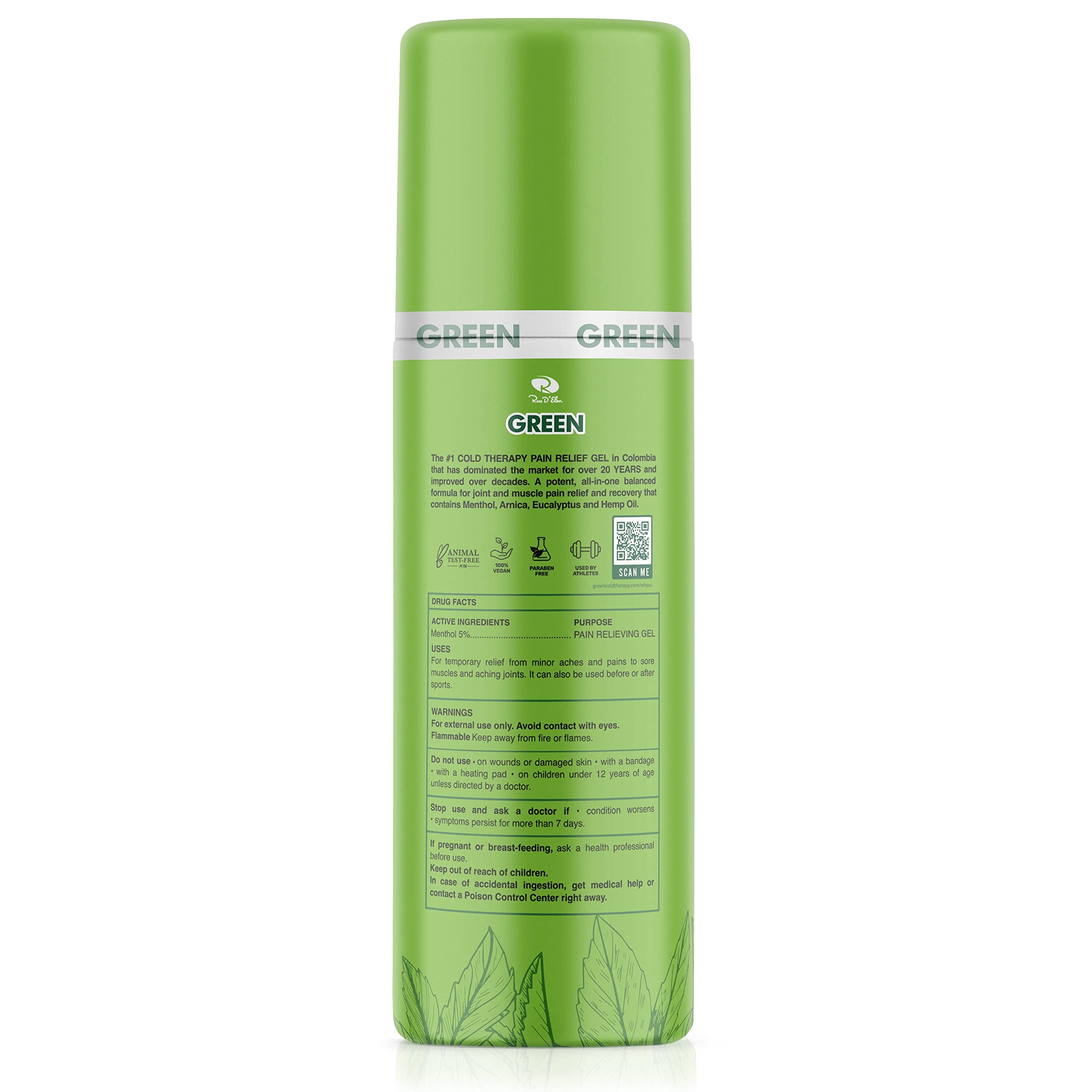 ROSS D'ELEN Green Menthol Roll-On with hemp oil enhances daily body care.