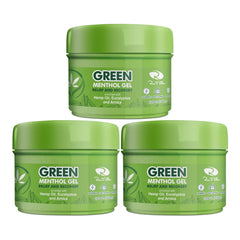 Ross D’Elen Green Menthol Gel jar front view for a refreshing, cooling sensation.