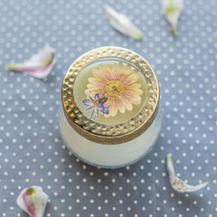 Rosy Rings Vanilla Rain coconut wax blend delivers clean burn and lasting scent.