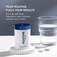 Routine Wellness conditioner bottle shown as part of a complete system.