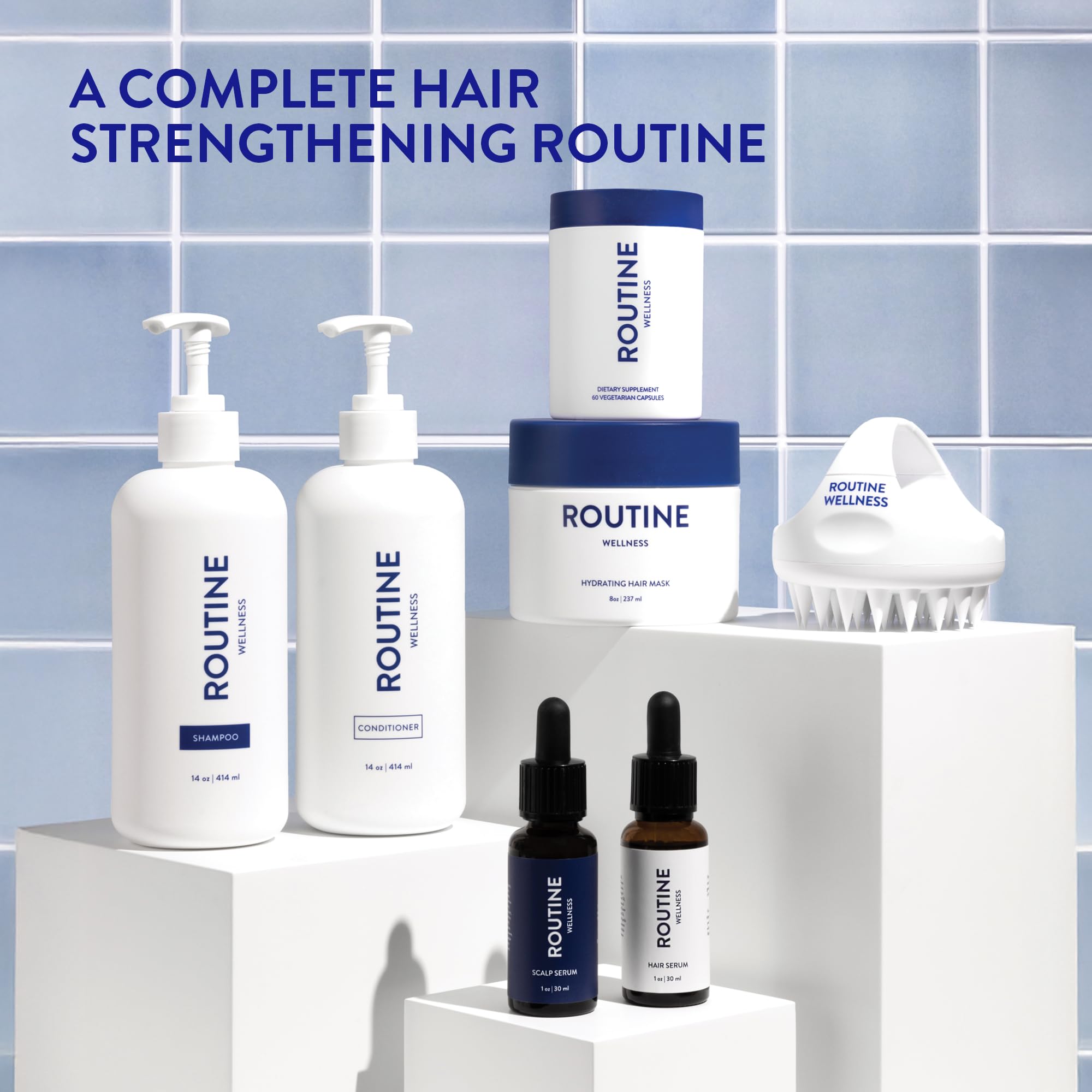 Routine Wellness supplement bottle with gluten free and vegetarian claims visible