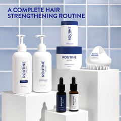 Routine Wellness ingredients visual highlights nutrient-rich formula for hair health