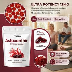 ROVINA Astaxanthin bottle open view ready for daily supplementation