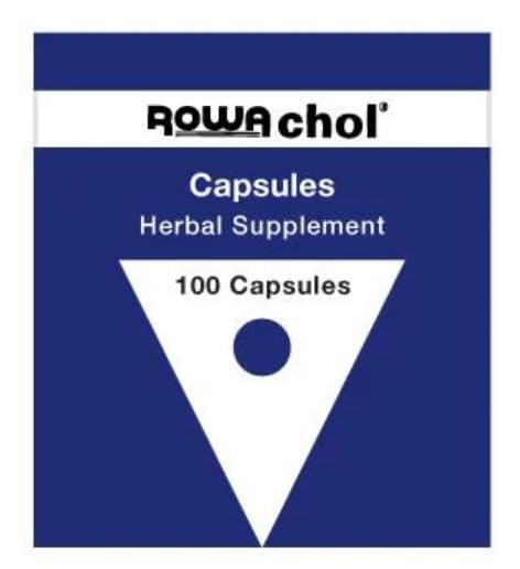 Rowachol capsules bottle view highlights convenient daily use.