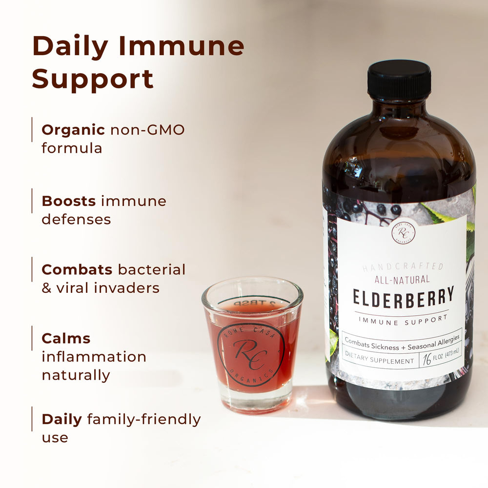 Rowe Casa Organics Elderberry Syrup as a tasty wellness routine option.