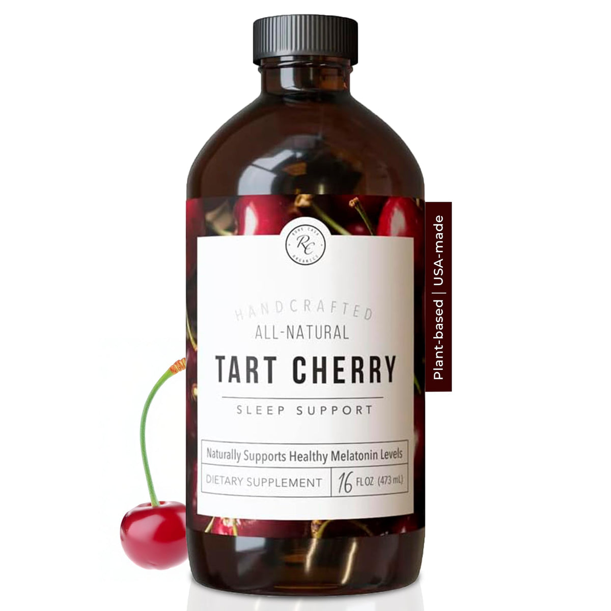 Rowe Casa Organics Tart Cherry Sleep bottle pour promotes restful nights