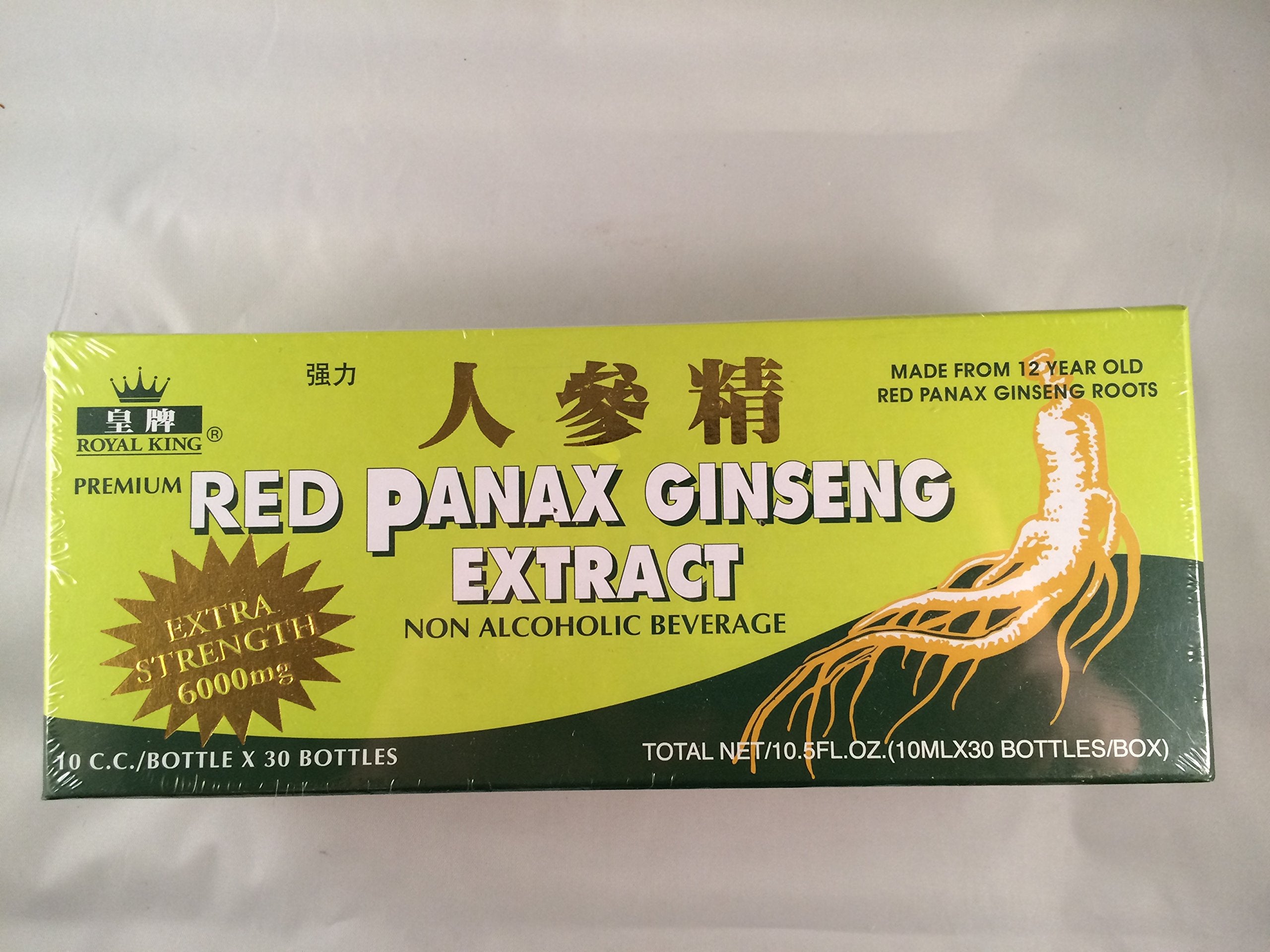 Royal King Red Panax Ginseng extract bottle pour, convenient single-dose serving for daily routine.