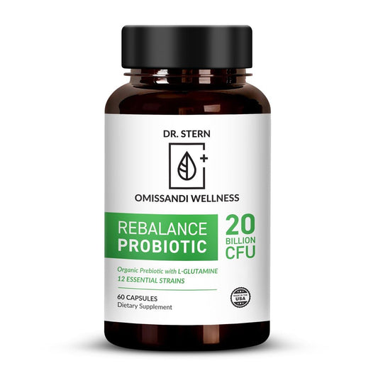 Royal-Organica Omissandi Rebalance bottle with 60 capsules for digestive balance.
