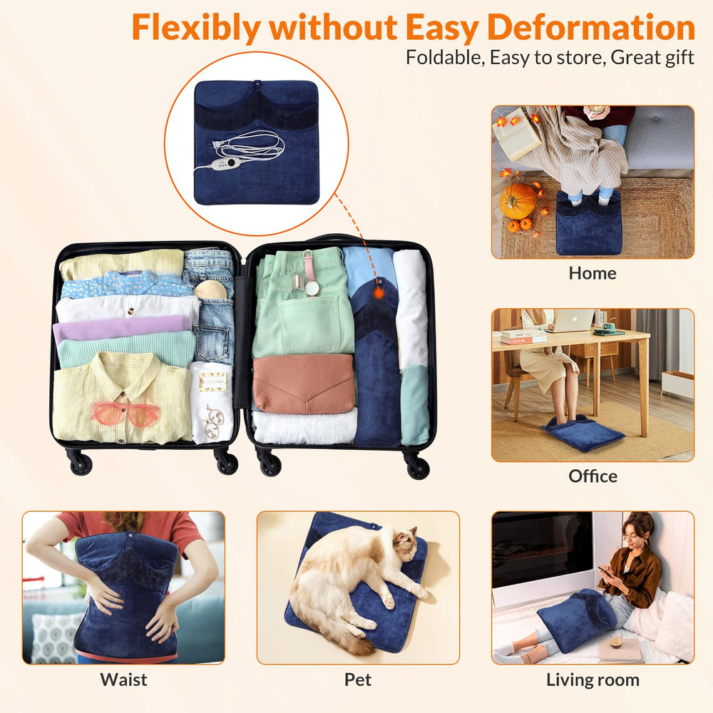 ROZEEYUU electric foot warmer machine washable cover for easy care.