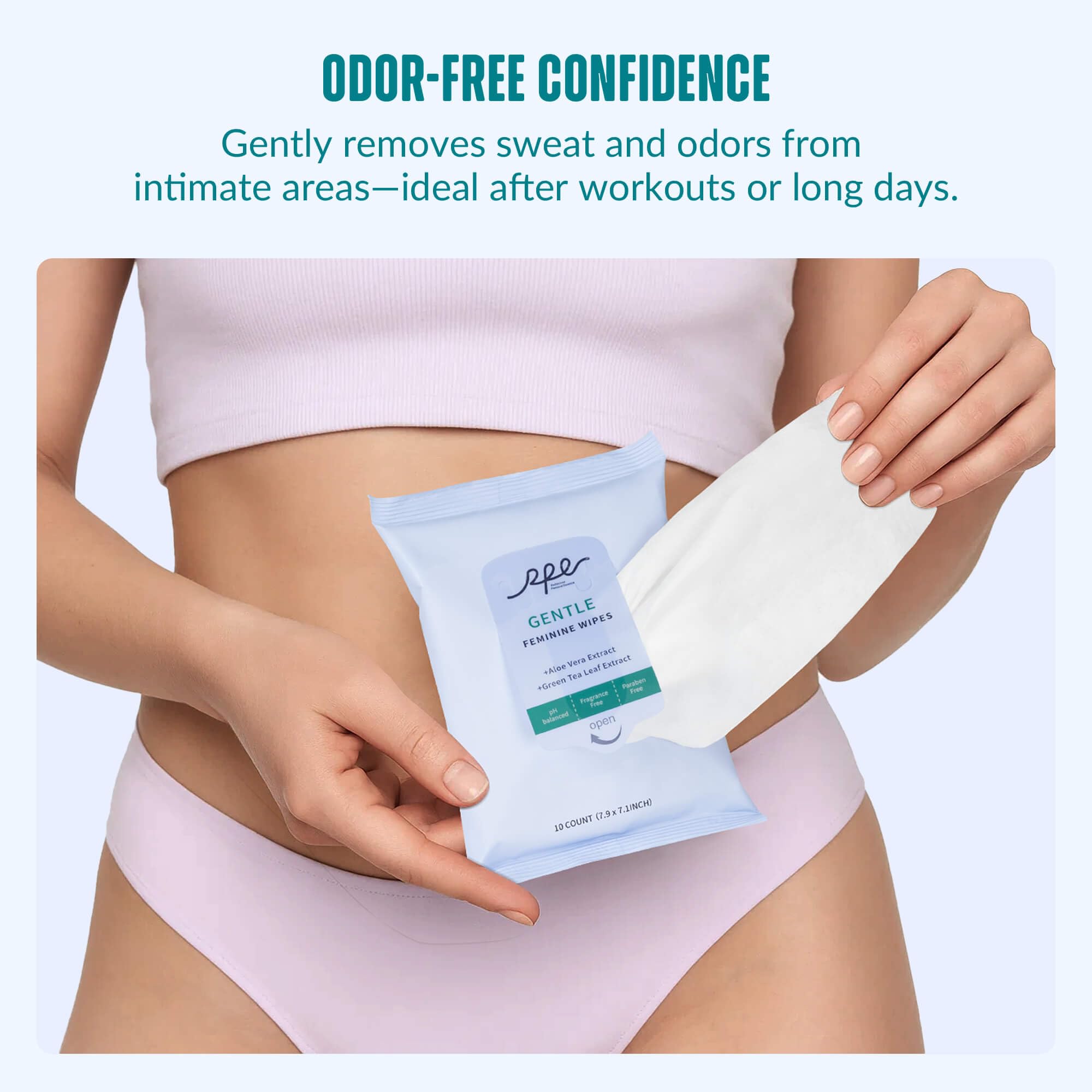 RPE Life Flushable Wipes with disposal-friendly design for convenient bathroom use.