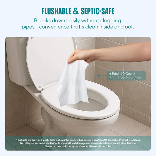 RPE Life Unscented Feminine Wipes in a compact pack for fragrance-free refreshment.