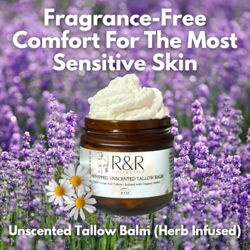 R&R Collective unscented whipped balm on arm shows gentle skin nourishment.