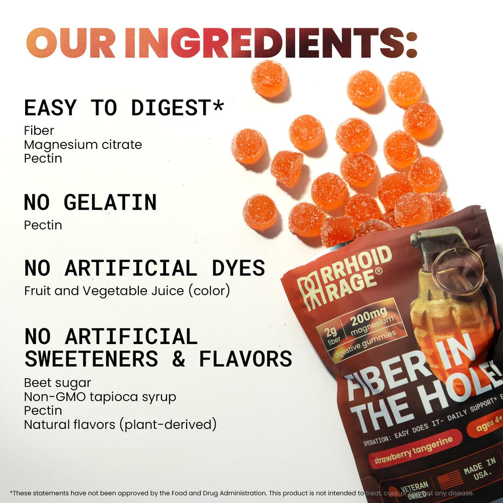 Rrhoid Rage fiber types visual explains prebiotic soluble fiber working with insoluble cellulose.