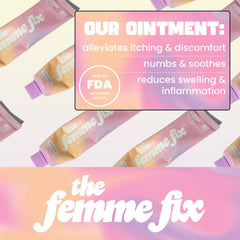 Rrhoid Rage The Femme Fix coconut oil hydrates sensitive skin during use