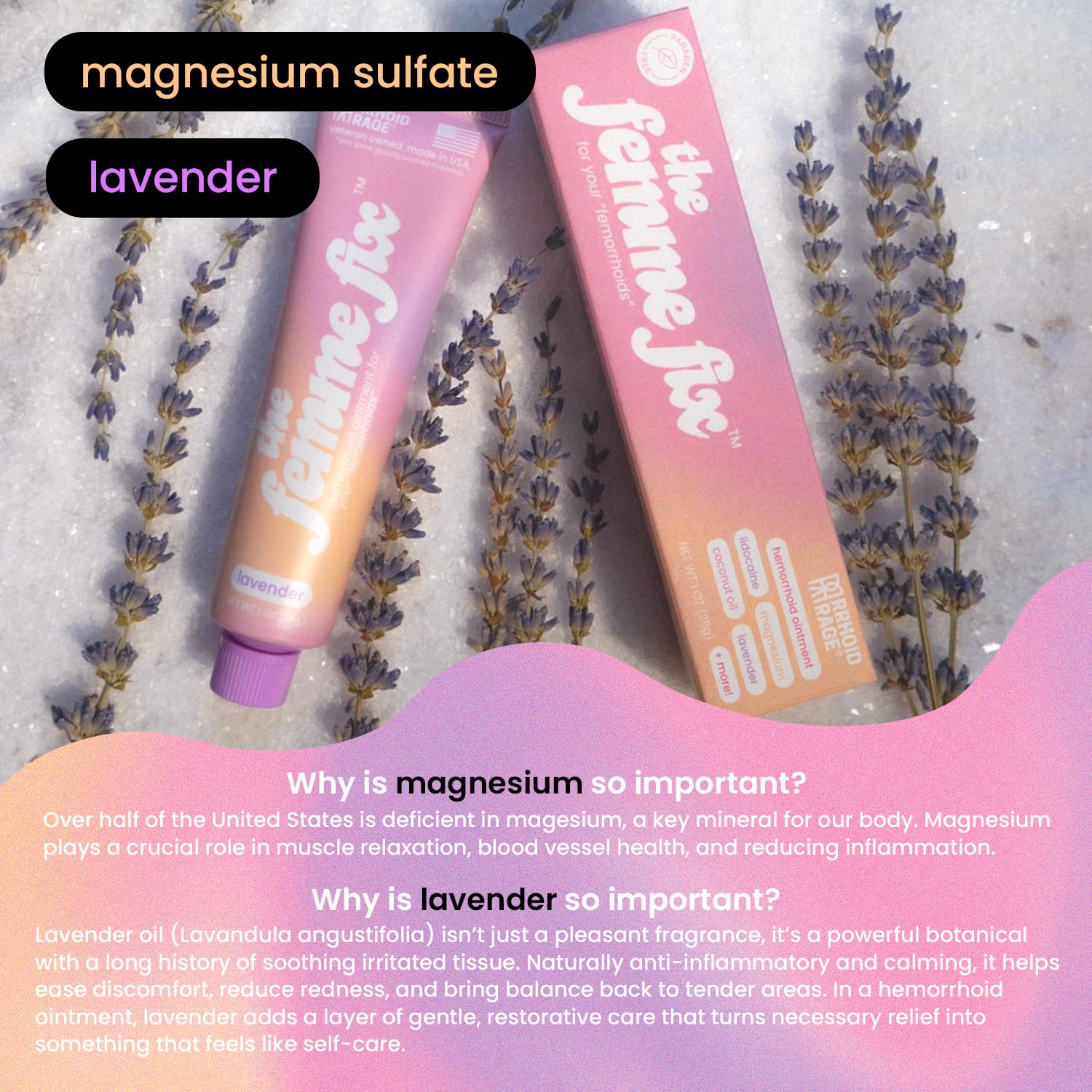 Rrhoid Rage The Femme Fix magnesium helps reduce swelling and pressure