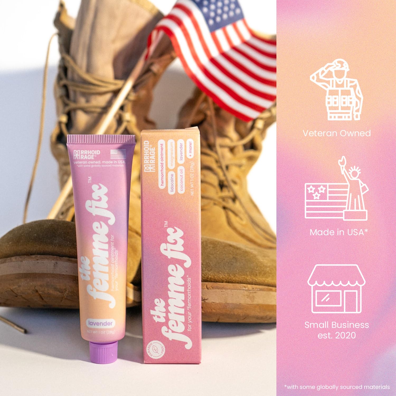 Rrhoid Rage The Femme Fix portable tube fits in a purse or diaper bag