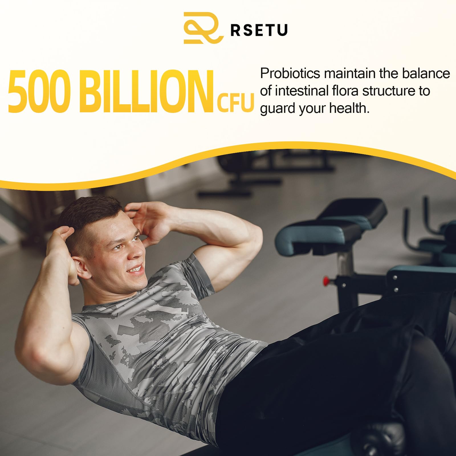 RSETU 15-in-1 formula highlights comprehensive men's digestive support.