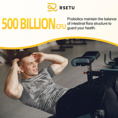 RSETU 15-in-1 formula highlights comprehensive men's digestive support.