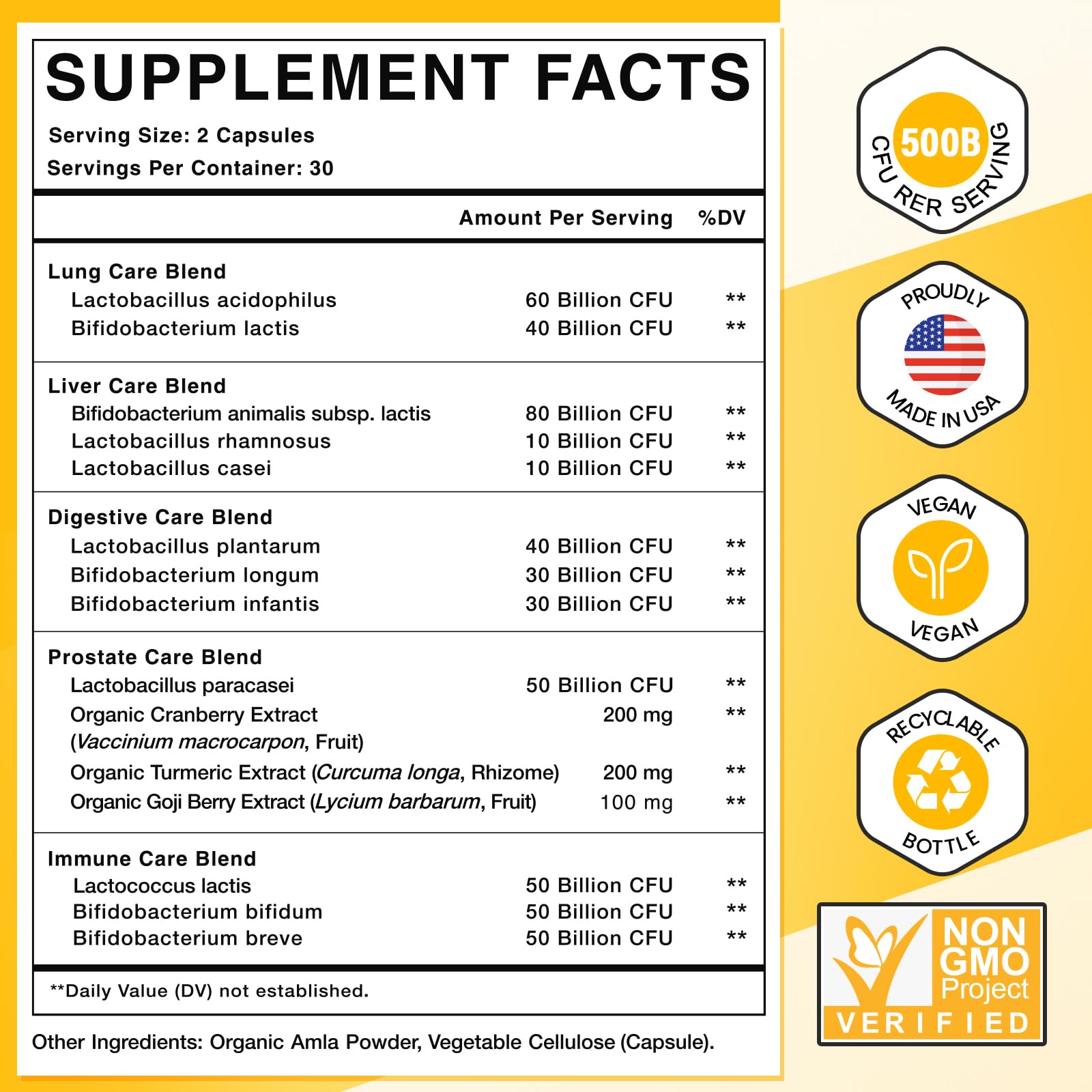RSETU probiotic fiber formula ingredients including cranberry, turmeric and goji.