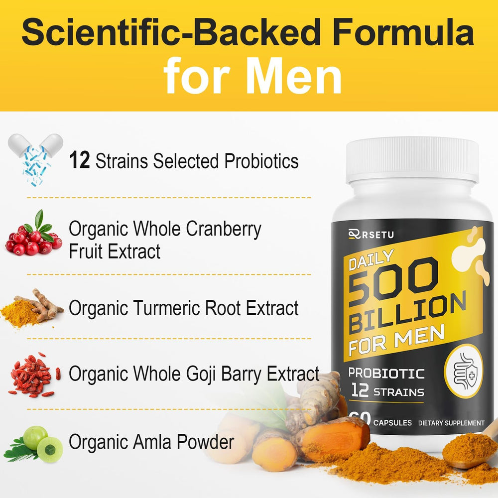 Two capsules daily suggested for RSETU men's probiotic routine.