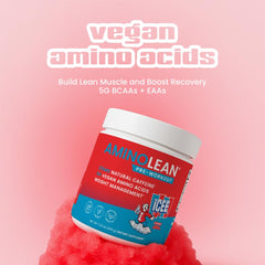 Vegan BCAAs and EAAs icon on AminoLean ICEE indicates plant-based training support