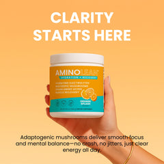 Shaker with AminoLean label demonstrates instant mix for workouts.