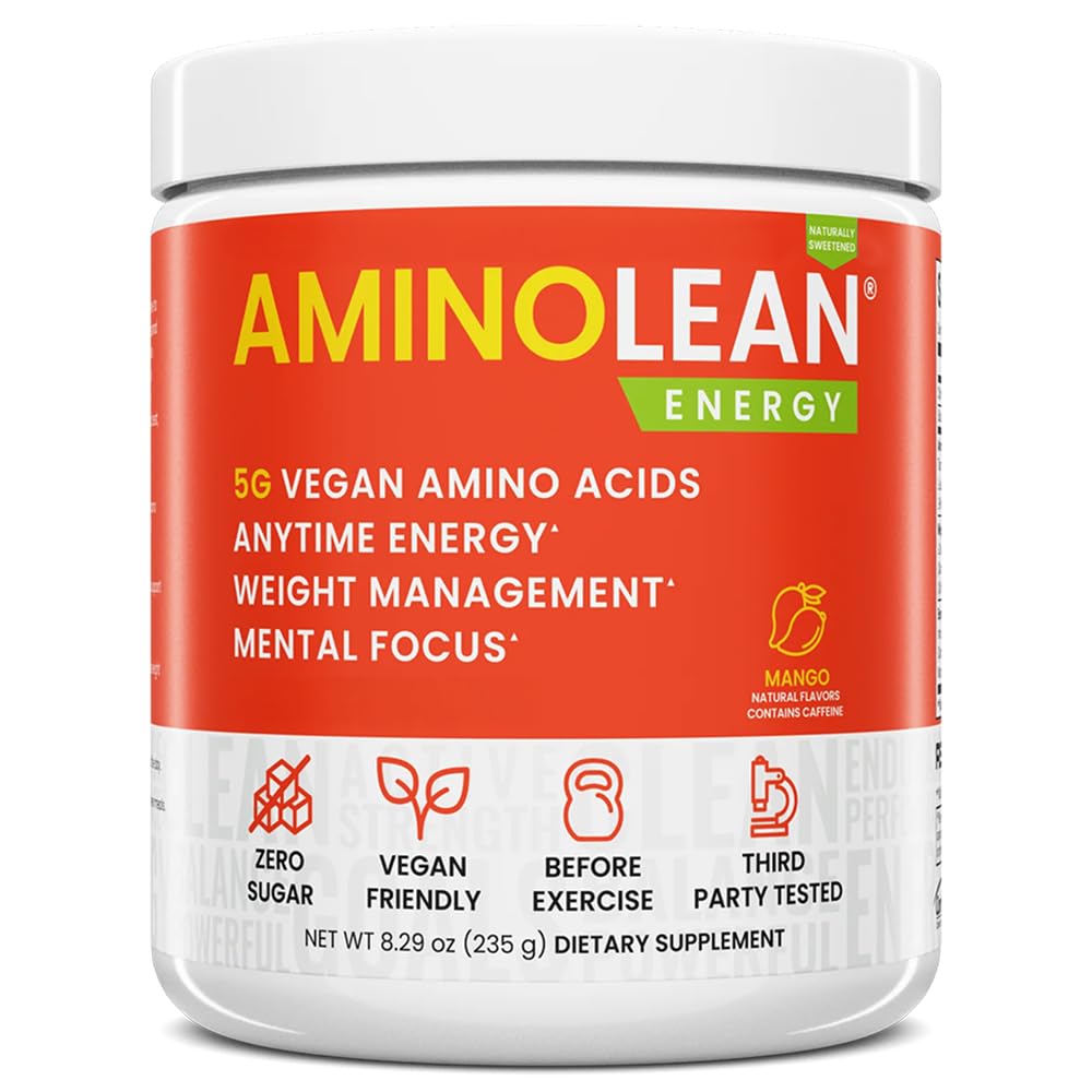 RSP NUTRITION AminoLean mango powder tub for clean daytime energy