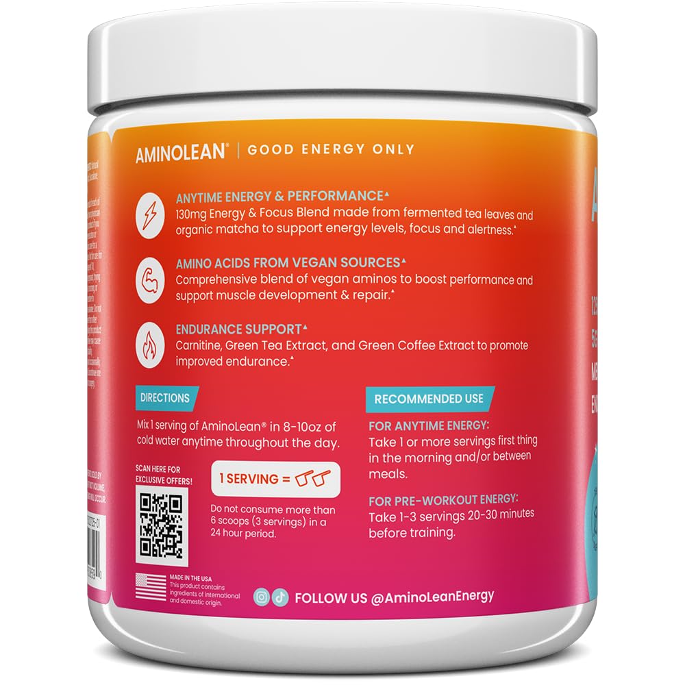 AminoLean mixed with water displaying smooth energy without jitters