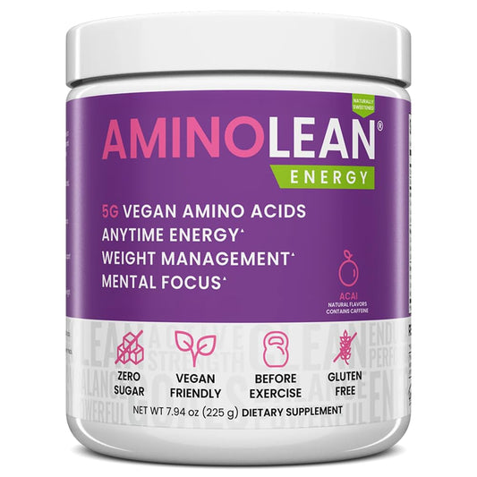 RSP NUTRITION AminoLean tub front promotes clean energy for focused workouts