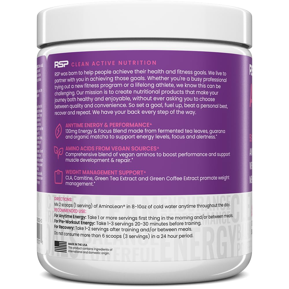 RSP NUTRITION AminoLean vegan-ingredients-icons indicates plant-based amino profile