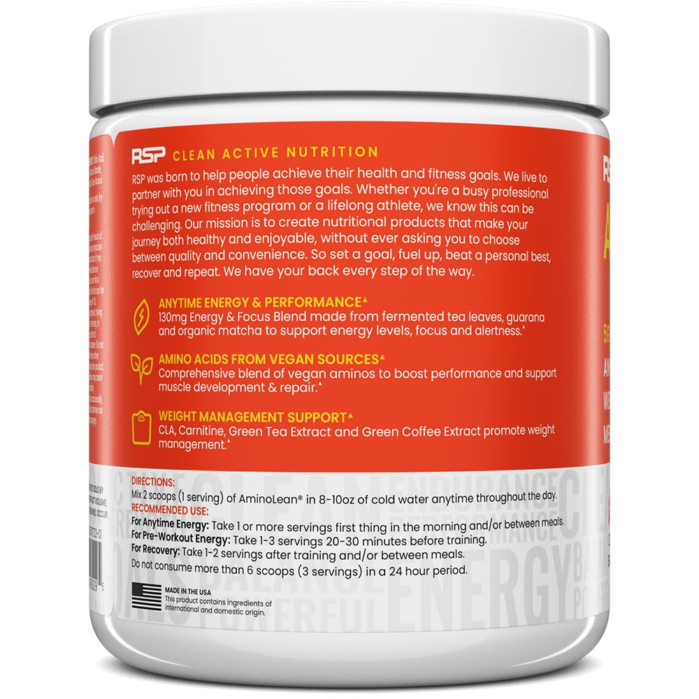 Zero sugar claim on AminoLean packaging for guilt-free energy