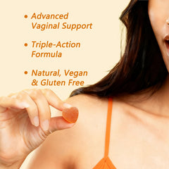 RTQSU Flora Plus Gummies bottle side view emphasizing convenient daily probiotic care