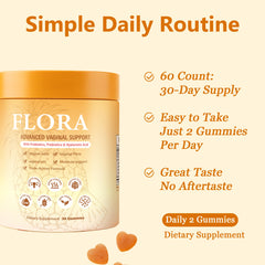 RTQSU Flora Plus Gummies in hand demonstrating portable wellness on the go