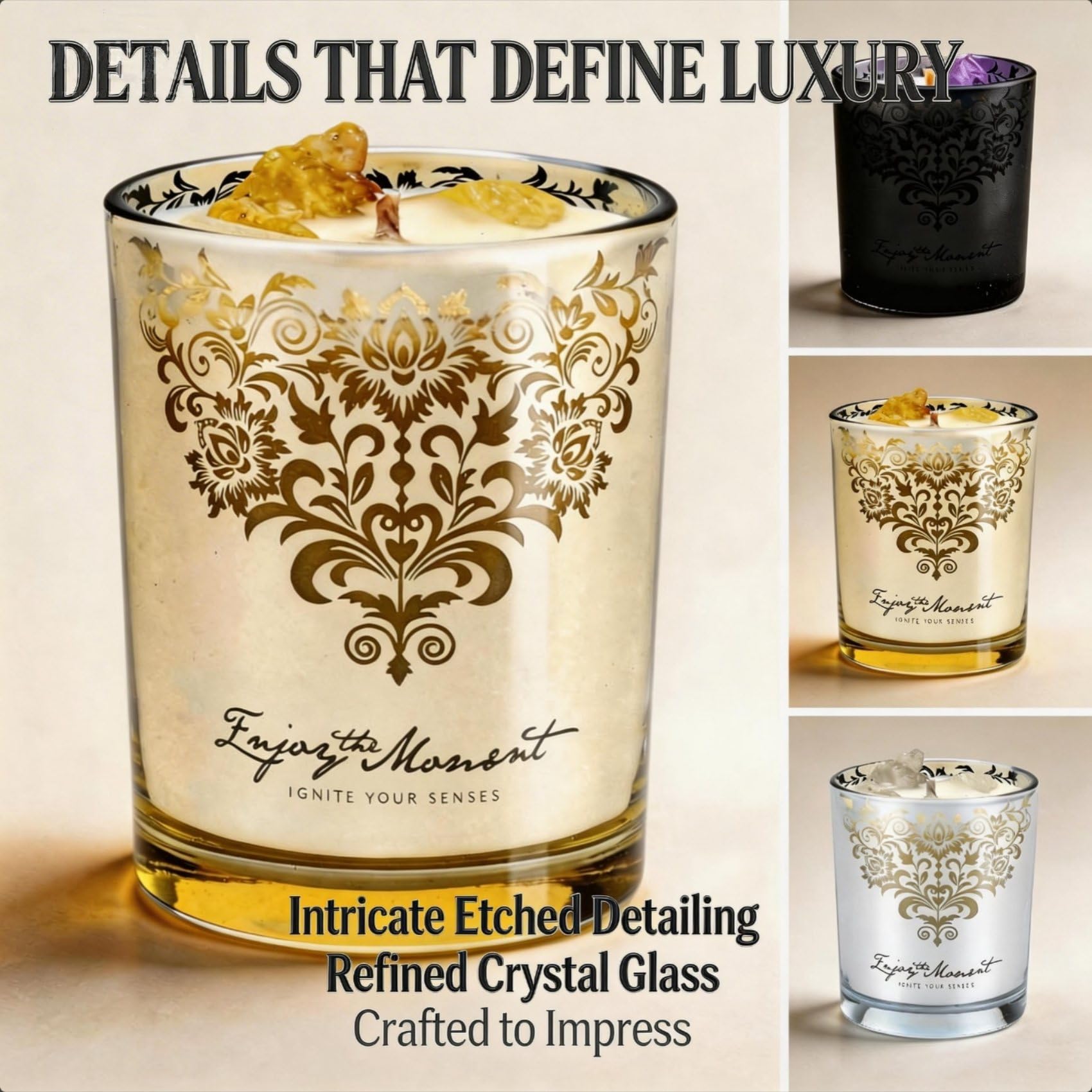 RU HANDMADE Moonlit Garden floral candle enhances intimate, relaxing nights.