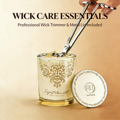 RU HANDMADE Wick Trimmer included keeps candle care tidy and precise.