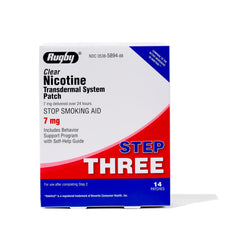 Rugby Lab clear patch 7mg delivers steady nicotine over 24 hours on skin.