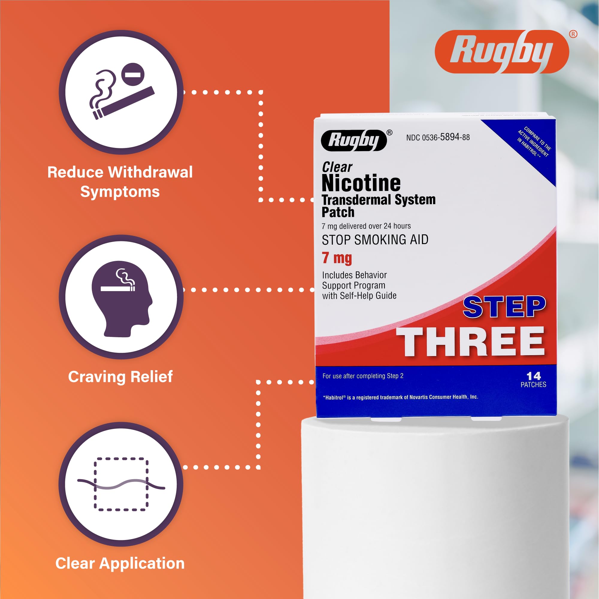 Rugby Lab patch on skin during application demonstrates clean placement.