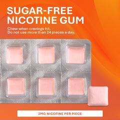 Rugby Laboratories nicotine gum ingredient list highlights sugar-free design.