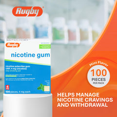 Rugby Laboratories nicotine gum tingling action demonstrates discreet quit-support.