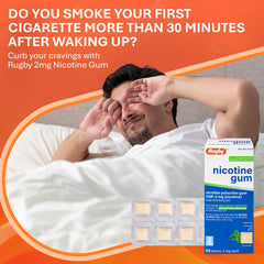 Rugby Laboratories nicotine gum 50-count helps sustain a quit journey.