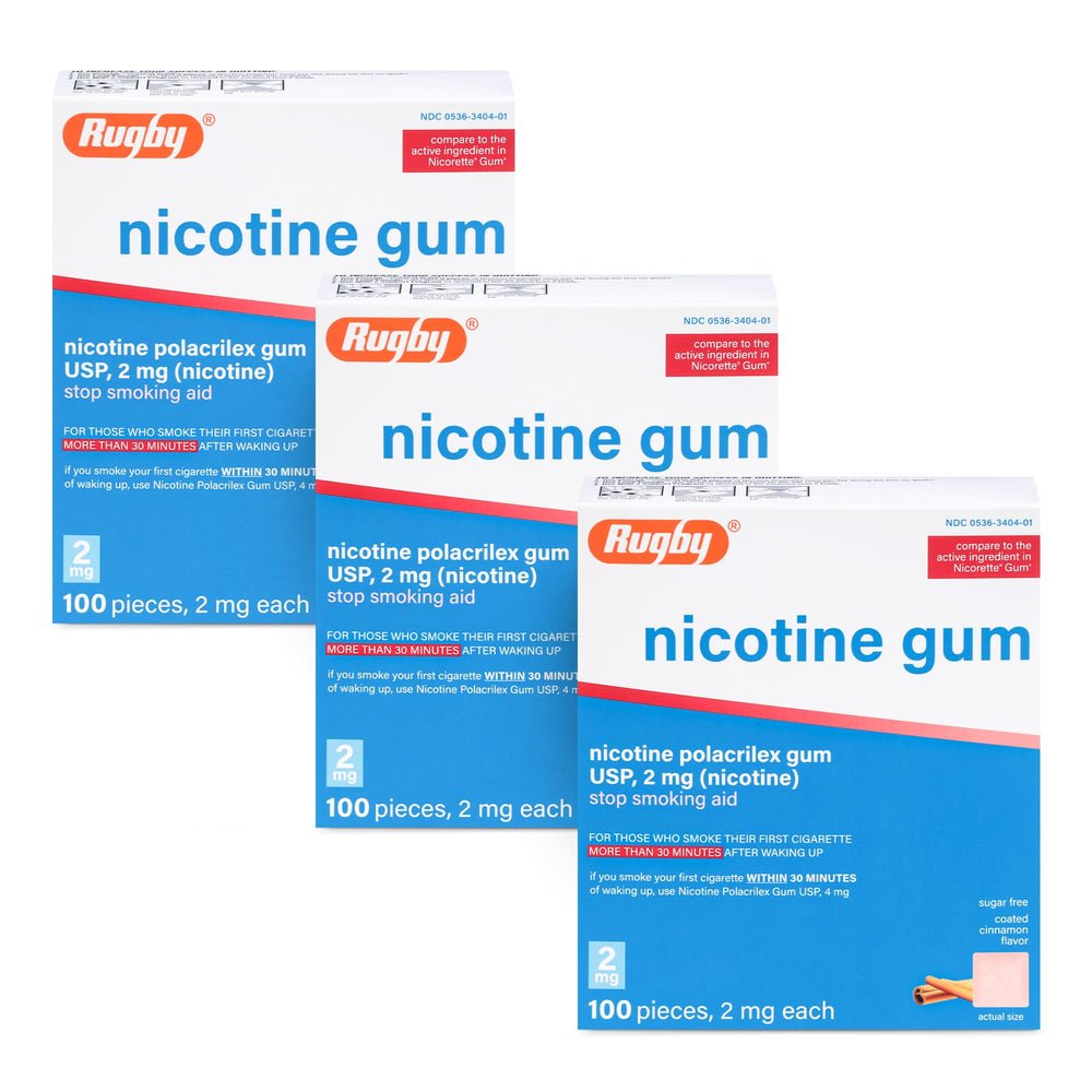 Rugby Laboratories polacrilex gum cinnamon tin for discreet quit support on the go.