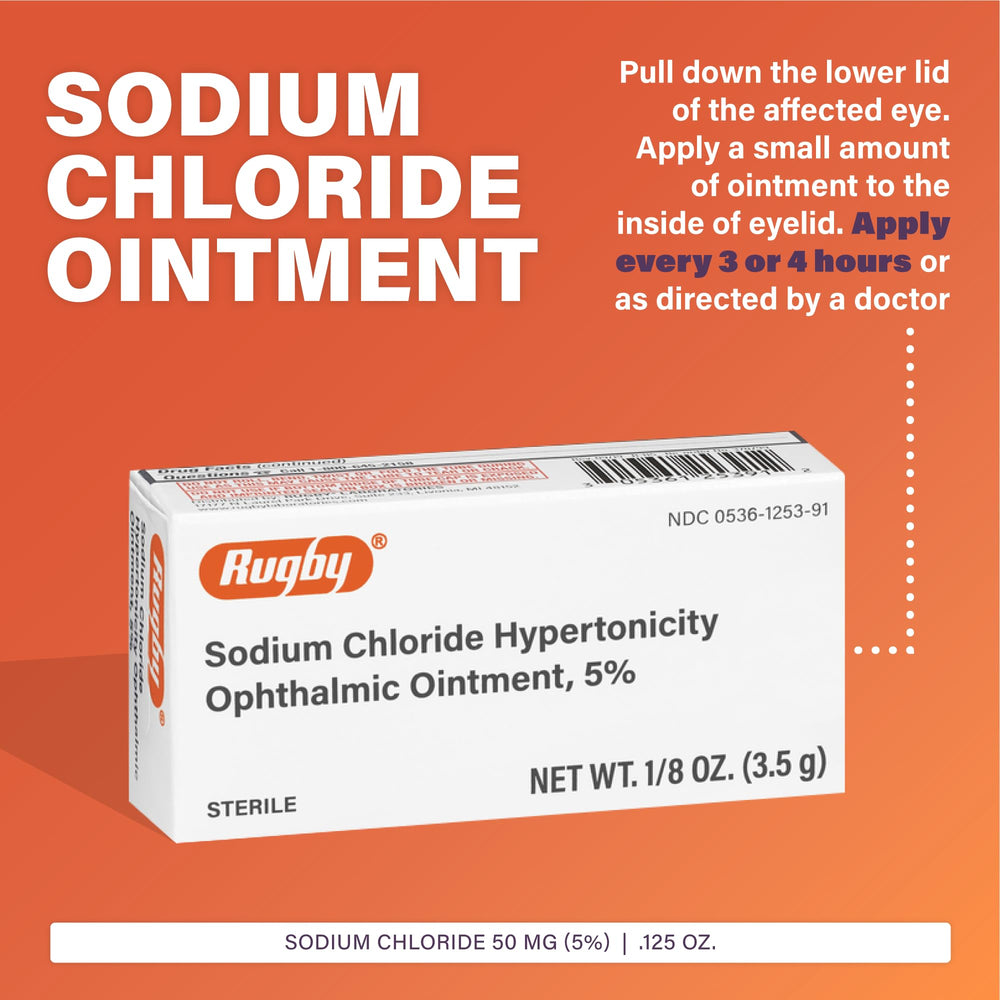 Rugby Laboratories ophthalmic ointment inside lid application demonstrates gentle daily use.