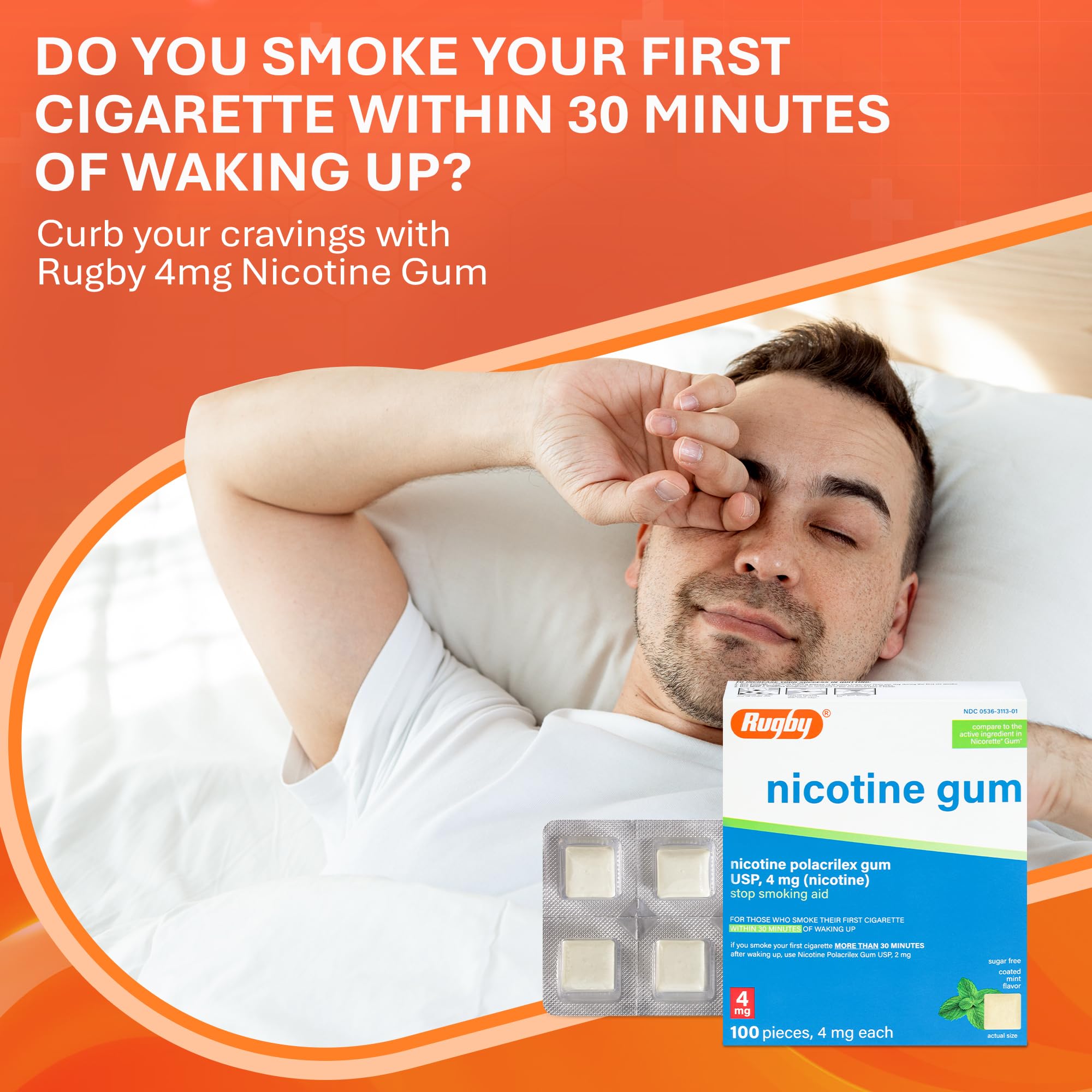 Rugby Laboratories 4mg gum provides tingling sensation during use.