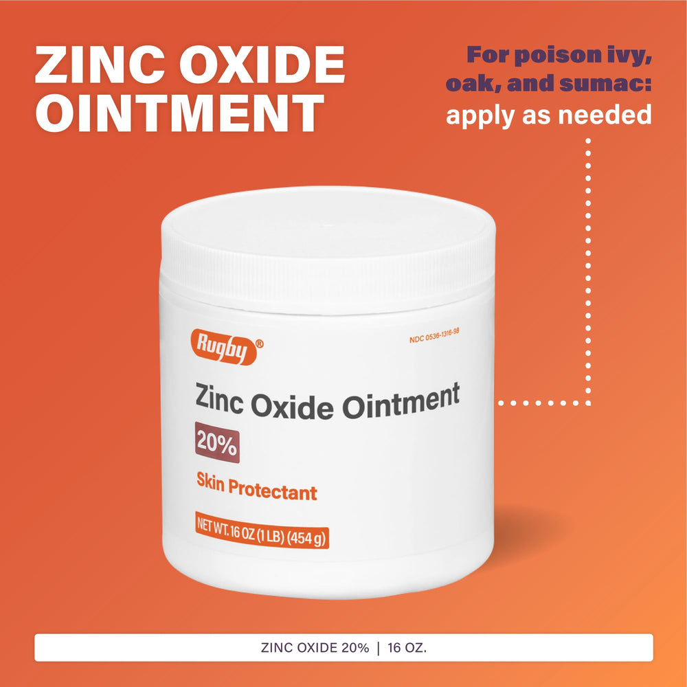 Rugby Laboratories Zinc Oxide Ointment texture view, smooth application on irritated skin.