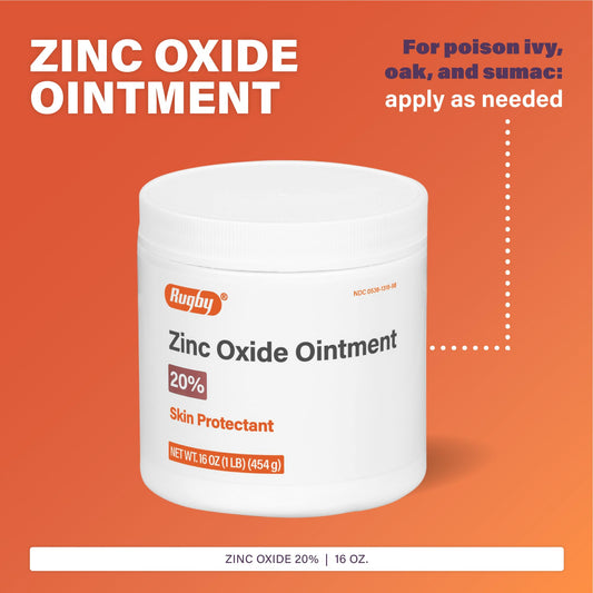Rugby Laboratories Zinc Oxide Ointment texture view, smooth application on irritated skin.