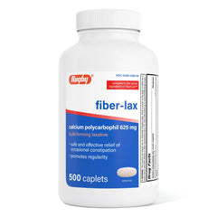 Rugby Lax 625mg bottle front, easy-use constipation relief by Rugby Laboratories.