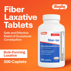 Rugby Lax 625mg opened blister, simple daily fiber option available.